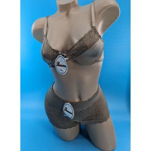 ROMANCE Taupe Bra & Boyshort set lots of sizes NEW